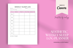 Aesthetic Weekly Sleep Log Planner Template | Editable Canva Product Image 1