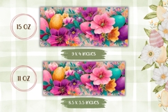Colorful Flowers Mug Wrap Design, Easter Mug Sublimation Product Image 2