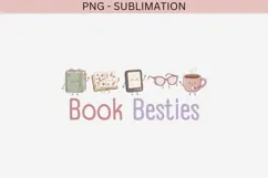 Book besties png design for T-shirts Product Image 2