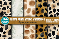 Animal Print Patterns Watercolor Digital Background Paper PN Product Image 3