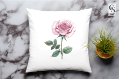 Pink Rose Flower Clipart Sublimation PNG Product Image 2