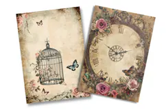 Vintage Butterfly Junk Journal Pages Product Image 2