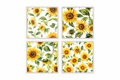 Watercolor Sunflower Digital Paper Pattern Product Image 2
