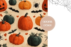 Cartoon Halloween Bats Backgrounds, Cute Halloween Pumpkins Product Image 2