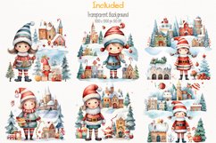Santa Character Christmas Watercolor 30 Cliparts Collection Product Image 2