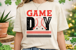 Baseball Game Day Distressed SVG T-Shirt Design Product Image 2