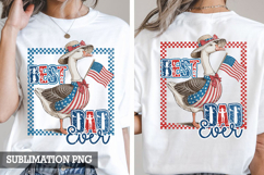 Patriotic Goose Best Dad Ever Sublimation PNG Product Image 1