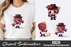 Cute Apple Characters Clipart PNG Product Image 1