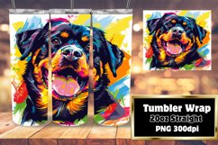 Colorful Abstract Dog Design Tumbler Wrap 20oz Product Image 1