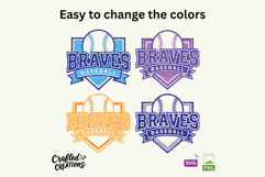 Braves Baseball SVG PNG Files, Cricut Design, Sublimation Product Image 2