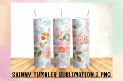 Flower Skinny Tumbler Sublimation Design Product Image 2