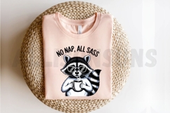 Raccoon With Sunglasses Drinking Coffee No Nap All Sass Product Image 2