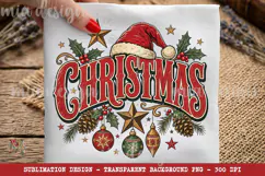 Christmas PNG, Vintage Santa Hat Holiday Sublimation Product Image 1