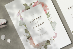 wedding card invitation set with peonies flower partition Product Image 2