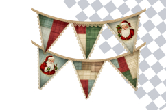42 Santa Patchwork Bunting | Christmas Fabric Clipart Set Product Image 2