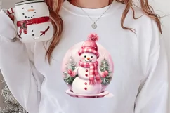 Snowman In Snow Globe Clipart Sublimation, Christmas SVG Product Image 2