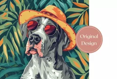 Summer Dog Tumbler Wrap, Summer Great Dane Tumbler Design Product Image 2
