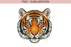 Tiger Head PNG | Detailed Tiger Face Illustration | Wildlife Product Image 3