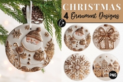 3D Gold Ceramic Christmas Ornament Sublimation Product Image 1