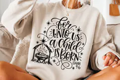 For Unto Us a Child Is Born PNG, Isaiah 9:6 Christian Nativi Product Image 2