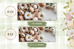 3D Easter Bunny Mug Wrap, Floral Mug Design Product Image 2