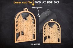 Fox Christmas Ornament SVG laser cut file for Glowforge Product Image 2