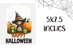 Cartoon Halloween Frog Towel Design, Happy Halloween PNG Product Image 2