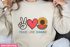 Peace, love, summer PNG, Sunflower Sublimation PNG Product Image 1