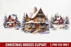 Christmas Houses Clipart Sublimation, Christmas houses PNG Product Image 1