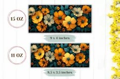 Floral Mug Wrap Design, Flowers Mug PNG, Floral Print Product Image 2