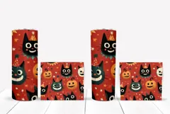 Cartoon Halloween Cats Tumbler, Cute Halloween Sublimation Product Image 2