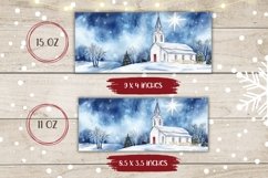 Watercolor Winter Mug Design, Christmas Village Coffee Mug Product Image 2