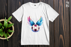 Winged Football Soccer Glitter Clipart Sublimation PNG Product Image 2