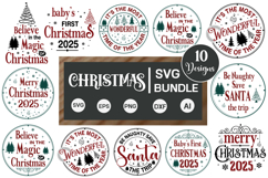 Vintage Round Sign Christmas SVG Bundle, Christmas SVG PNG Product Image 2