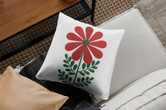 Bold Red Daisy Floral Embroidery Design Product Image 2