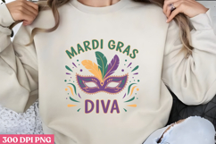 MARDI GRAS DIVA PNG, Mardi Gras Sublimation PNG Product Image 1