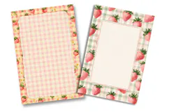 Strawberry Gingham Junk Journal Pages Product Image 2