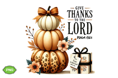 Give Thanks to the Lord PNG, fall Pumpkin PNG, Pumpkin Spice Product Image 1