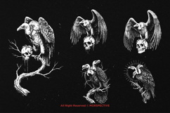 10 Bundle Dark Art Death Vulture Bird carcass Greed Horror Product Image 3