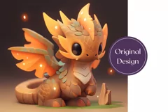 3D Dragon Tumbler Wrap, Wooden Dragon Sublimation Design Product Image 2