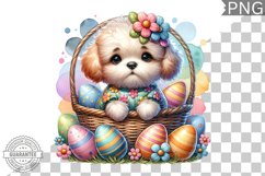 Easter Dog Sublimation - Easter Clipart PNG Design Product Image 1