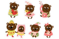 Bears valentines / Printable Stickers Cricut Design Product Image 2