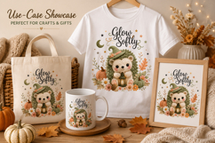 Glow Softly PNG, Halloween Hedgehog Sublimation Clipart Product Image 2