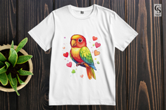 Colorful Parrot With Hearts Clipart Sublimation PNG Product Image 2