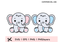 Baby Elephant Clipart Bundle | 21 Cute Nursery Animals SVG P Product Image 11