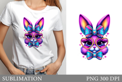 Cute Bunny Sublimation. Cute Bunny T-Shirt Design Product Image 1