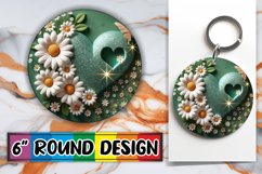 Luminous Circle Coasters Sublimation, 3D Heart Product Image 1