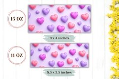 3D Love Mug Template, Colorful Hearts Mug Design Product Image 2