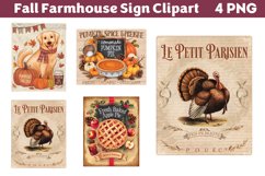 Fall Farmhouse Sign Clipart PNG Product Image 1