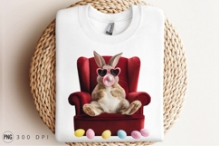 Easter Bunny Sitting Cool With Bubblegum Eggs PNG Product Image 3